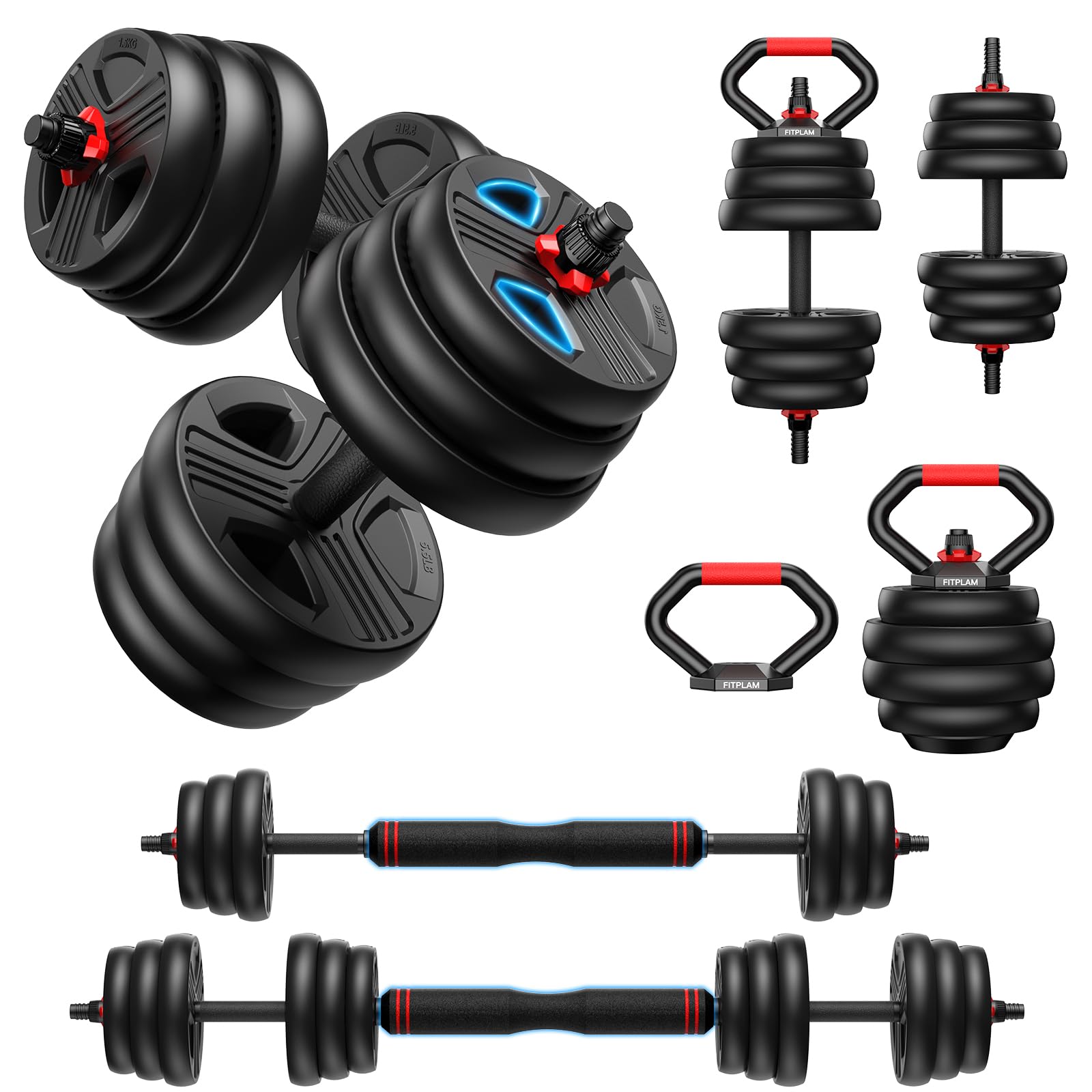  Adjustable Dumbbell Set with Upgraded Nut for Home Gym Use by Men and Women
| 20/35/45/55/70/90LB Upgradeable Dumbbell 
