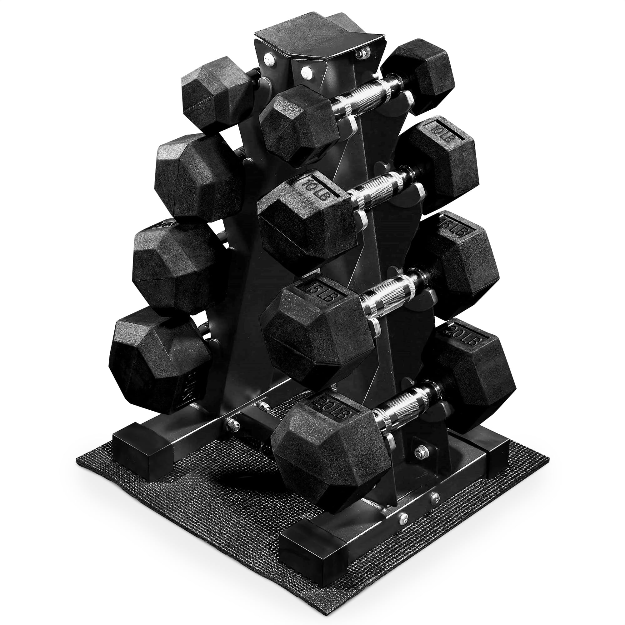  Hex Dumbbell Weight Set for Home Gym, 200LB Set, 10-30 Lbs Pairs, Rubber Coated Storage Rack
| BalanceFrom Hex Dumbbell